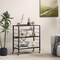 3-tier Foldable Shelving Unit With Detachable Wheels And Adjustable Shelves-Black